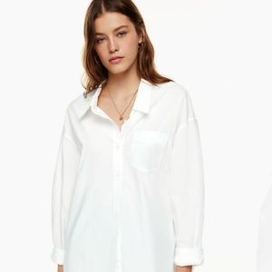 Aritzia Talula Oxford Boyfriend Fit Button Down Shirt, Large